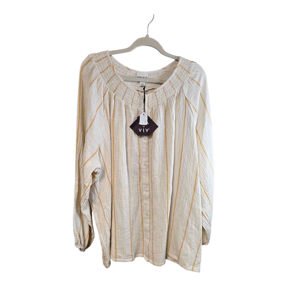 Ava & Viv Cream and Tan Sweater 3X